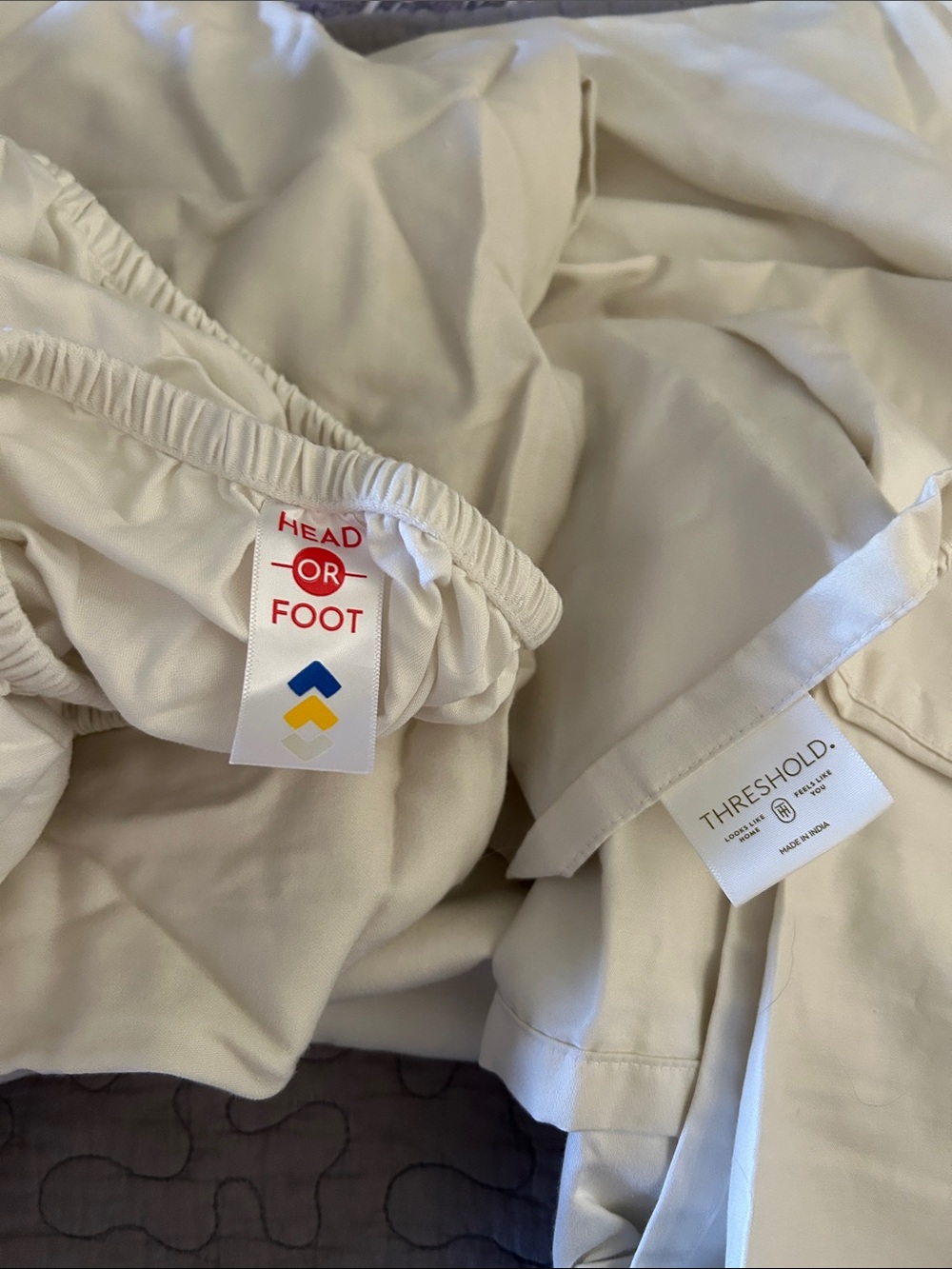 Threshold Cream Flat & Fitted twin xl | Sheet set | used once | 100% cotton